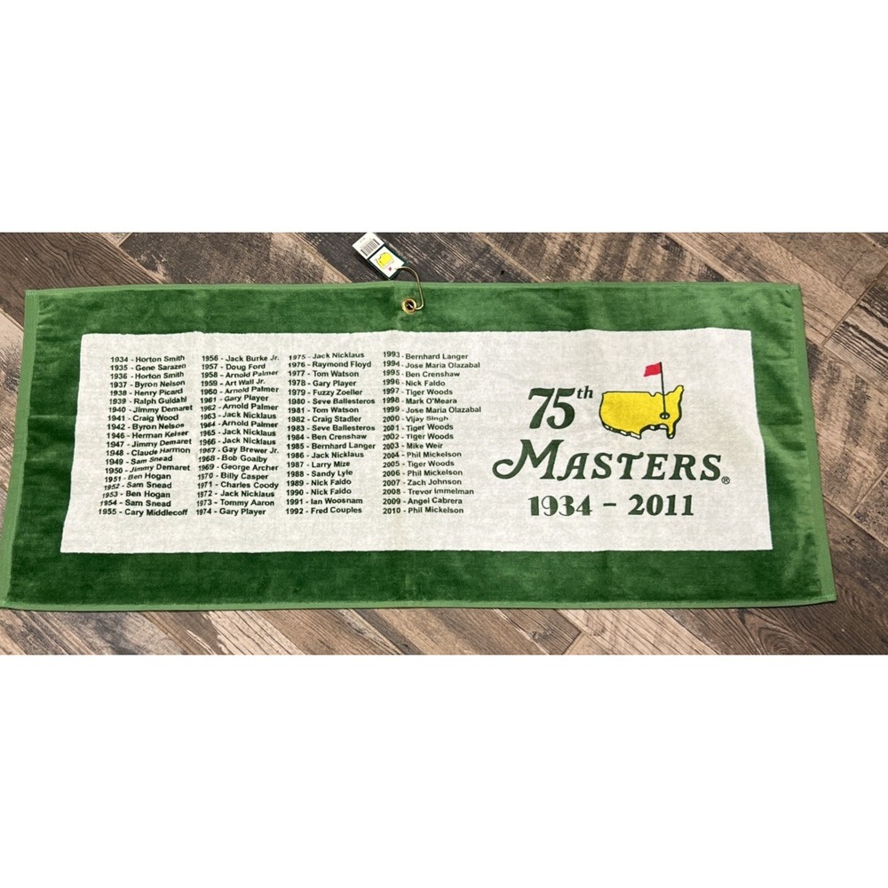 New 2011 Augusta Georgia Masters Pro Golf Towel 38x16 75th Anniversary Large